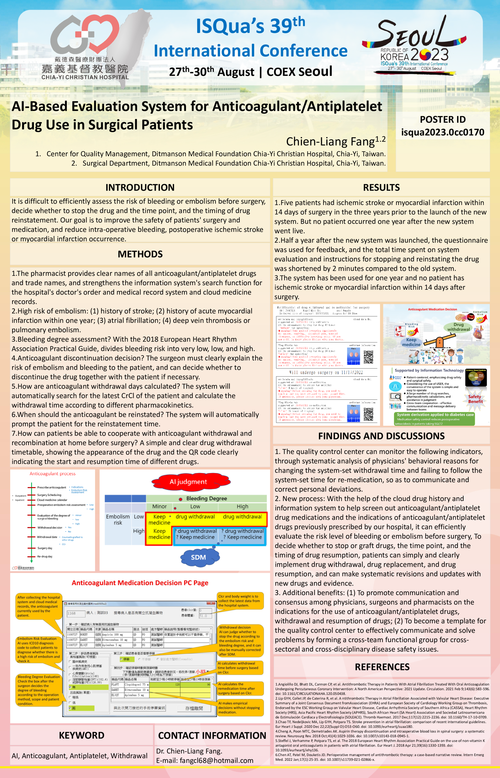 Preview of AI-BASED EVALUATION SYSTEM FOR ANTICOAGULANT/ANTIPLATELET DRUG USE IN SURGICAL PATIENTS
