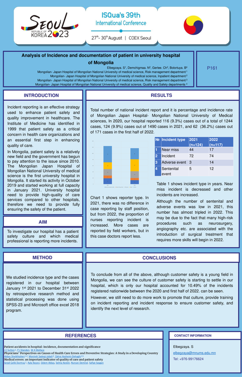 Preview of ANALYSIS OF INCIDENCE AND DOCUMENTATION OF PATIENT IN UNIVERSITY HOSPITAL OF MONGOLIA