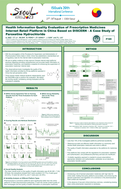 Thumbnail for HEALTH INFORMATION QUALITY EVALUATION OF PRESCRIPTION MEDICINES INTERNET RETAIL PLATFORM IN CHINA BASED ON DISCERN-A CASE STUDY OF PAROXETINE HYDROCHLORIDE