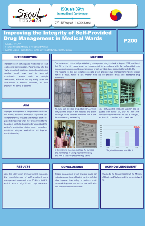 Preview of IMPROVING THE INTEGRITY OF SELF-PROVIDED DRUG MANAGEMENT IN MEDICAL WARDS