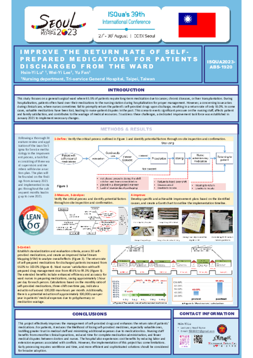 Preview of IMPROVE THE RETURN RATE OF SELF-PREPARED MEDICATIONS FOR PATIENTS DISCHARGED FROM THE WARD