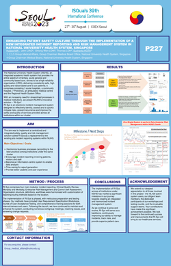 Thumbnail for ENHANCING PATIENT SAFETY CULTURE THROUGH IMPLEMENTATION OF A NEW INTEGRATED INCIDENT REPORTING AND RISK MANAGEMENT SYSTEM IN NATIONAL UNIVERSITY HEALTH SYSTEM, SINGAPORE
