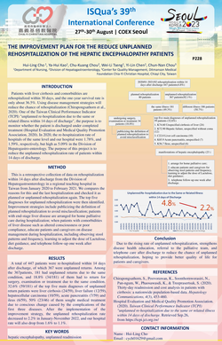 Thumbnail for THE IMPROVEMENT PLAN FOR THE REDUCE UNPLANNED REHOSPITALIZATION OF THE HEPATIC ENCEPHALOPATHY PATIENTS