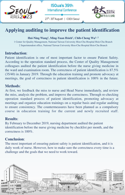 Thumbnail for APPLYING AUDITING TO IMPROVE THE PATIENT IDENTIFICATION