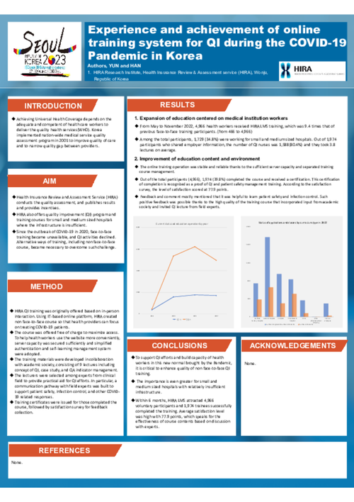 Preview of EXPERIENCE AND ACHIEVEMENT OF ONLINE TRAINING SYSTEM FOR QI DURING THE COVID-19 PANDEMIC IN KOREA