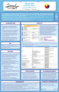 Thumbnail for PATIENT-RELATED INTERVENTIONS TO IMPROVE PATIENT SAFETY: FINDINGS BASED ON AN UMBRELLA REVIEW OF NON-CLINICAL INTERVENTIONS IN THE PERIOPERATIVE CARE PROCESS