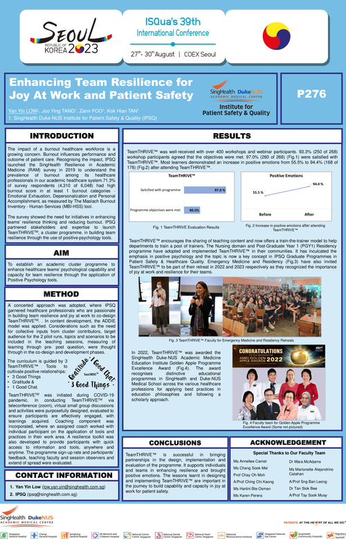 Preview of ENHANCING TEAM RESILIENCE FOR JOY AT WORK AND PATIENT SAFETY