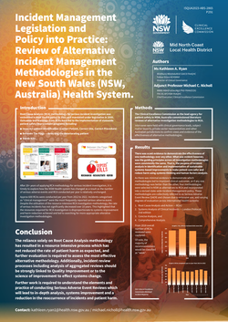 Thumbnail for SERIOUS ADVERSE EVENT REVIEW (SAER) ROOT CAUSE ANALYSIS 20 YEARS ON IN THE NSW HEALTH SYSTEM: HAS THERE BEEN A REDUCTION IN PATIENT HARM?