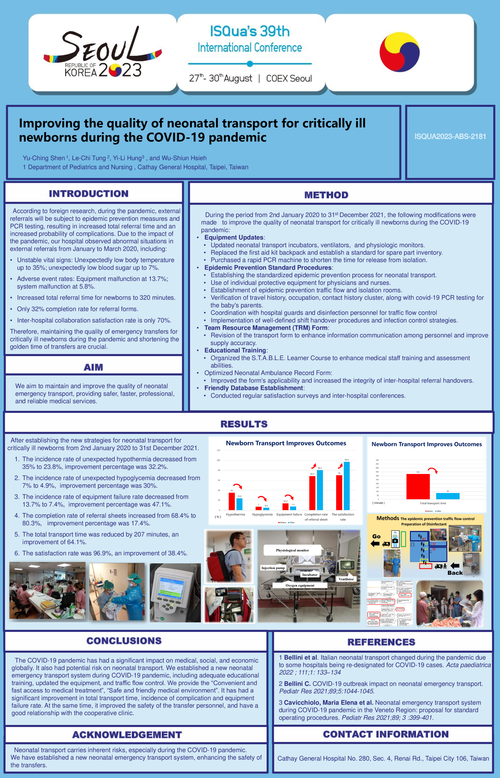 Preview of IMPROVING THE QUALITY OF NEONATAL TRANSPORT FOR CRITICALLY ILL NEWBORNS DURING THE COVID-19 PANDEMIC
