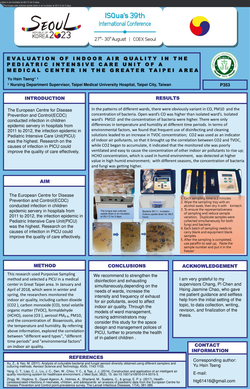 Thumbnail for EVALUATION OF INDOOR AIR QUALITY IN THE PEDIATRIC INTENSIVE CARE UNIT OF A MEDICAL CENTER  IN THE GREATER TAIPEI AREA