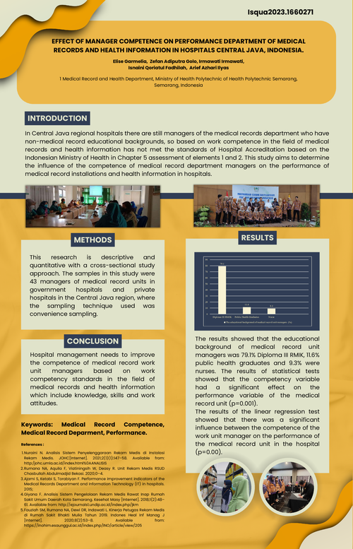 Preview of EFFECT OF MANAGER COMPETENCE ON PERFORMANCE DEPARTMENT OF MEDICAL RECORDS AND HEALTH INFORMATION IN HOSPITALS CENTRAL JAVA, INDONESIA.