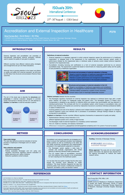 Thumbnail for LEARNING ACROSS COUNTRIES TO IMPROVE QUALITY AND SAFETY IN HEALTHCARE – INVESTIGATING THE CASE OF EXTERNAL EVALUATION OF SERVICE PROVISION IN NORWAY AND THE U.S.