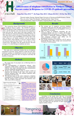 Thumbnail for EFFECTIVENESS OF TELEPHONE CONSULTATION IN NORTHERN TAIWAN DAYCARE CENTER IN RESPONSE TO COVID-19 EPIDEMIC PREVENTION