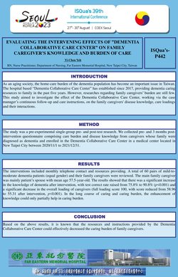 Thumbnail for EVALUATING THE INTERVENING EFFECTS OF ”DEMENTIA COLLABORATIVE CARE CENTER” ON FAMILY CAREGIVER'S KNOWLEDGE AND BURDEN OF CARE