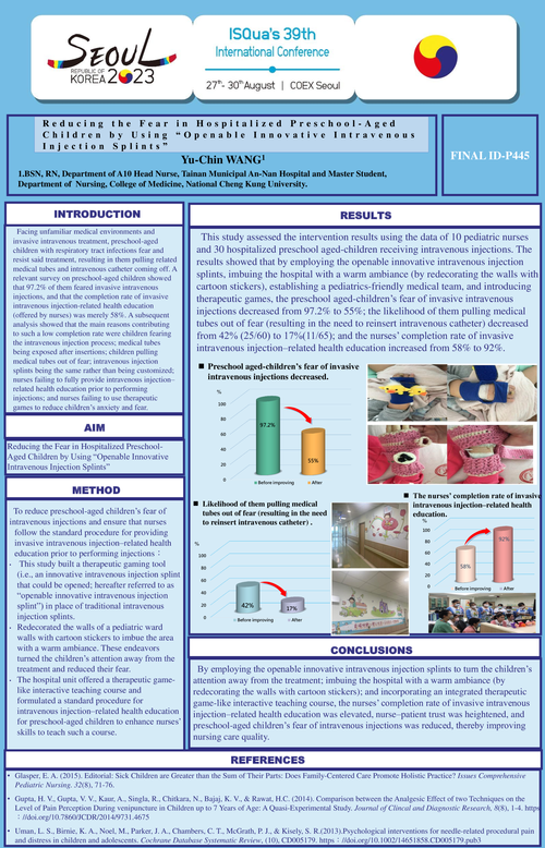 Preview of REDUCING THE FEAR IN HOSPITALIZED PRESCHOOL-AGED CHILDREN BY USING “OPENABLE INNOVATIVE INTRAVENOUS INJECTION SPLINTS”
