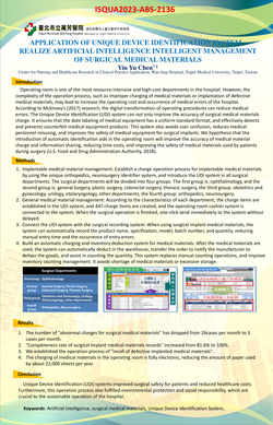 Thumbnail for APPLICATION OF UNIQUE DEVICE IDENTIFICATION SYSTEM - REALIZE ARTIFICIAL INTELLIGENCE INTELLIGENT MANAGEMENT OF SURGICAL MEDICAL MATERIALS