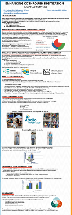 Thumbnail for THEME TECHNOLOGY: ENHANCING CX [CONSUMER EXPERIENCE] THROUGH DIGITALIZATION AT APOLLO HOSPITALS.