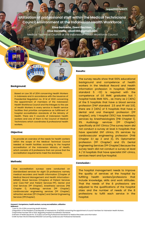Preview of UTILIZATION OF PROFESSIONAL STAFF WITHIN THE MEDICAL TECHNICIANS COUNCIL ENVIRONMENT AT THE INDONESIAN HEALTH WORKFORCE