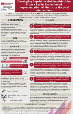 Thumbnail for DEVELOPING CAPABILITY: GUIDING PRINCIPLES FROM A REALIST EVALUATION OF IMPLEMENTATION OF MULTI-SITE HOSPITAL INTERVENTIONS