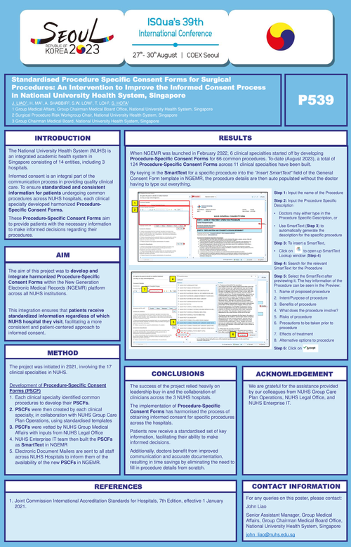 Preview of STANDARDIZED PROCEDURE SPECIFIC CONSENT FORMS FOR SURGICAL PROCEDURES: AN INTERVENTION TO IMPROVE THE INFORMED CONSENT PROCESS IN NATIONAL UNIVERSITY HEALTH SYSTEM, SINGAPORE