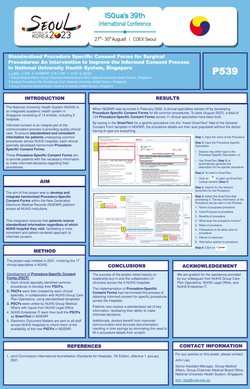 Thumbnail for STANDARDIZED PROCEDURE SPECIFIC CONSENT FORMS FOR SURGICAL PROCEDURES: AN INTERVENTION TO IMPROVE THE INFORMED CONSENT PROCESS IN NATIONAL UNIVERSITY HEALTH SYSTEM, SINGAPORE