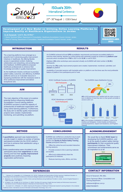 Preview of DEVELOPMENT OF A NEW MODEL ON UTILIZING ONLINE LEARNING PLATFORMS TO IMPROVE QUALITY AT HEALTHCARE ORGANIZATIONS IN JORDAN