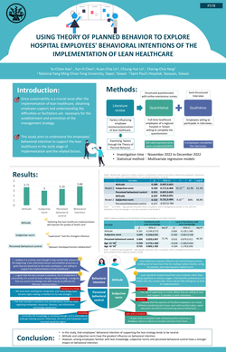Thumbnail for USING THEORY OF PLANNED BEHAVIOR TO EXPLORE HOSPITAL EMPLOYEES' BEHAVIORAL INTENTIONS OF THE IMPLEMENTATION OF LEAN HEALTHCARE