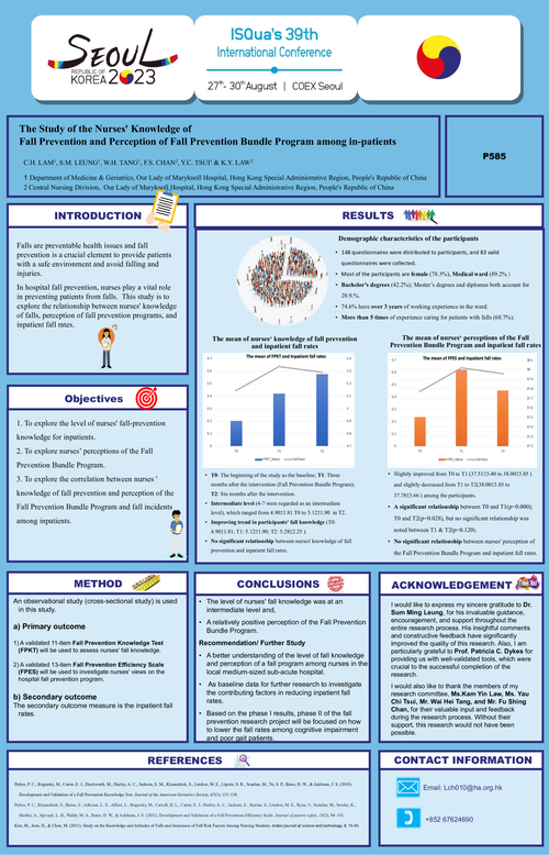Preview of NURSES PLAY A VITAL ROLE IN PREVENTING PATIENT FALLS. THIS STUDY IS TO EXPLORE THE RELATIONSHIP BETWEEN NURSES' KNOWLEDGE OF FALLS, PERCEPTION OF FALL PREVENTION PROGRAMS, AND INPATIENT FALL RATES.