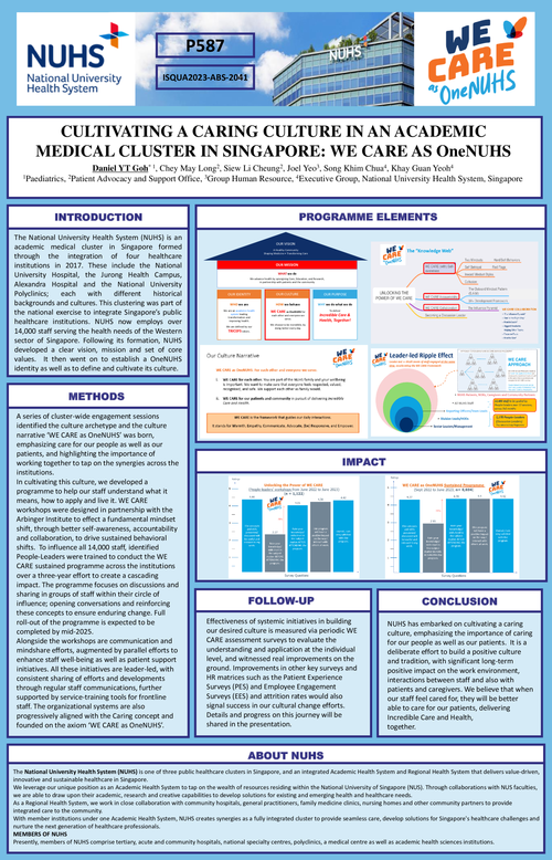 Preview of CULTIVATING A CARING CULTURE IN AN ACADEMIC MEDICAL CLUSTER IN SINGAPORE: WE CARE AS ONENUHS