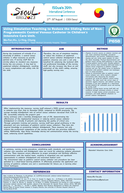 Preview of USING SIMULATION TEACHING TO REDUCE THE SLIDING RATE OF NON-PROGRAMMATIC CENTRAL VENOUS CATHETER IN CHILDREN'S INTENSIVE CARE UNIT.