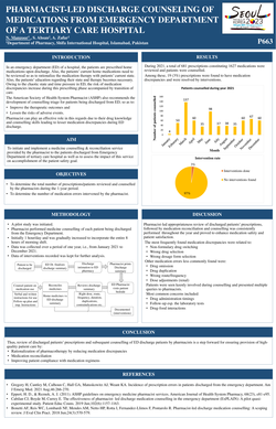Thumbnail for PHARMACIST-LED DISCHARGE COUNSELING OF MEDICATIONS FROM EMERGENCY DEPARTMENT OF TERTIARY CARE HOSPITAL