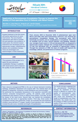 Thumbnail for APPILCATION OF PERCUTANEOUS CRYOABLATION THERAPY TO IMPROVE THE QUALITY OF POST-OPERATION CARE IN PATIENTS WITH RENAL TUMORS