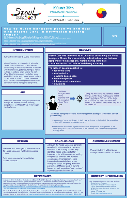 Preview of HOW DO NURSE MANAGERS PERCEIVE AND DEAL WITH MISSED CARE IN NORWEGIAN NURSING HOMES?
