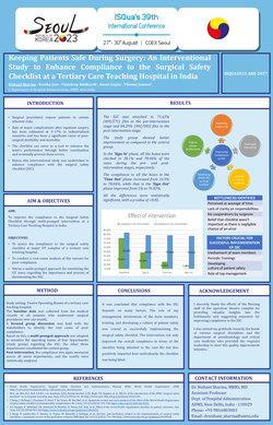 Thumbnail for KEEPING PATIENTS SAFE DURING SURGERY: AN INTERVENTIONAL STUDY TO ENHANCE COMPLIANCE TO THE SURGICAL SAFETY CHECKLIST AT A TERTIARY CARE TEACHING HOSPITAL IN INDIA