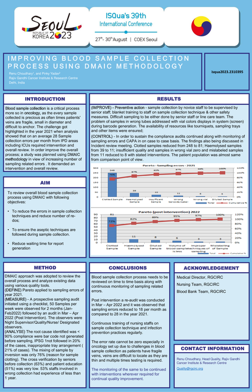 Preview of IMPROVIING BLOOD SAMPLE COLLECTION PROCESS USING DMAIC METHODOLOGY