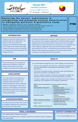 Thumbnail for EXPLORING THE NURSES’ EXPERIENCES IN RECOGNISING AND MANAGING CLINICAL DETERIORATION IN EMERGENCY PATIENTS: A QUALITATIVE STUDY