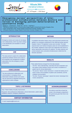 Thumbnail for EMERGENCY NURSES’ PERSPECTIVES OF INTER-PROFESSIONAL COLLABORATION BETWEEN DOCTORS AND NURSES IN MANAGING PATIENT DETERIORATION: A QUALITATIVE STUDY