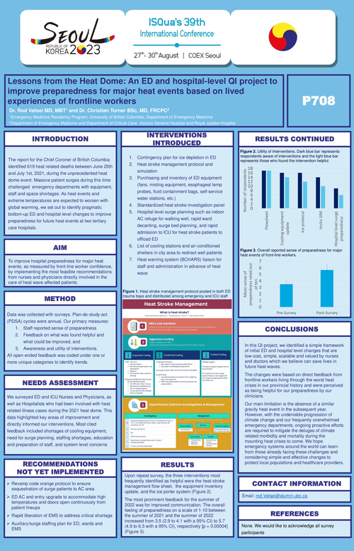 Preview of A DEPARTMENT AND HOSPITAL-LEVEL QUALITY IMPROVEMENT PROJECT TO IMPROVE PREPAREDNESS FOR MAJOR HEAT EVENTS BASED ON THE LIVED EXPERIENCE OF FRONTLINE WORKERS DURING THE 2021 HEAT DOME