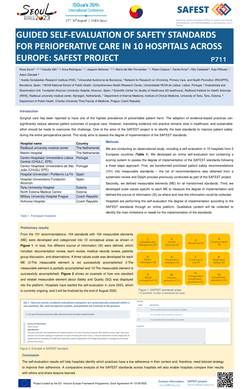 Thumbnail for GUIDED SELF-EVALUATION OF SAFETY STANDARDS FOR PERIOPERATIVE CARE IN 10 HOSPITALS ACROSS EUROPE: SAFEST PROJECT.