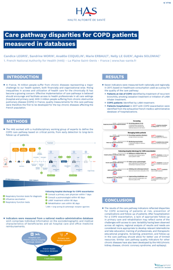 Thumbnail for QUALITY INDICATORS : CARE PATHWAY DISPARITIES FOR COPD PATIENTS MEASURED IN DATABASES