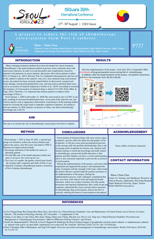Preview of A PROJECT TO REDUCE THE RISK OF CHEMOTHERAPY EXTRAVASATION FORM PORT-A CATHETER