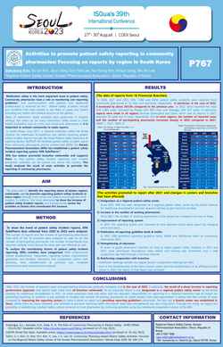 Thumbnail for ACTIVITIES TO PROMOTE PATIENT SAFETY REPORTING IN COMMUNITY PHARMACIES: FOCUSING ON REPORTS BY REGION IN SOUTH KOREA