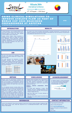 Thumbnail for USING CLINICAL SIMULATIONS TO IMPROVE ATHLETE FLOW AS PART OF WORLD CUP 2022 READINESS PREPAREDNESS AT ASPETAR