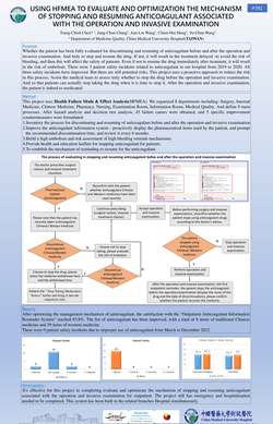 Thumbnail for USING HFMEA TO EVALUATE AND OPTIMIZATION THE MECHANISM OF STOPPING AND RESUMING ANTICOAGULANT ASSOCIATED WITH THE OPERATION AND INVASIVE EXAMINATION