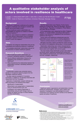 Thumbnail for A QUALITATIVE STAKEHOLDER ANALYSIS OF ACTORS INVOLVED IN RESILIENCE IN HEALTHCARE