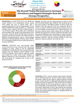 Thumbnail for THE SECOND VICTIM PHENOMENON IN GERMANY - PREVALENCE AND SUPPORT STRATEGIES FROM THE GERMAN PERSPECTIVE