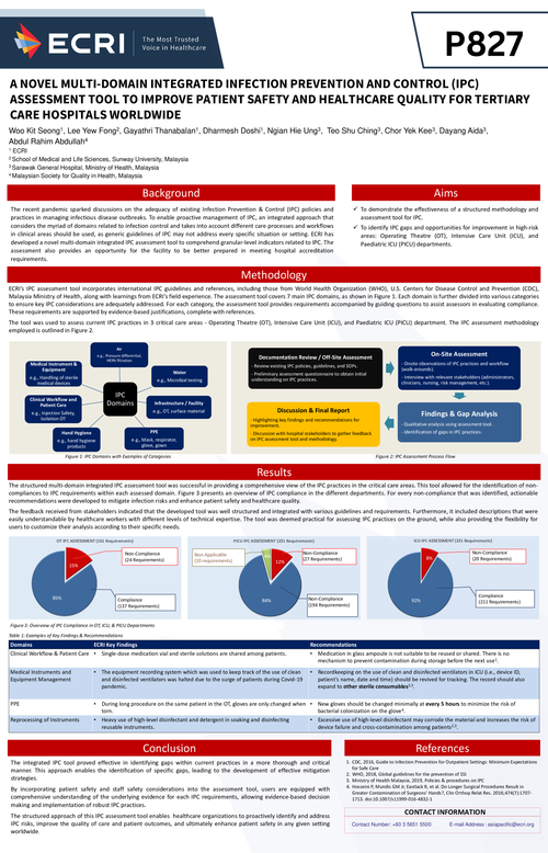 Preview of A NOVEL MULTI-DOMAIN INTEGRATED INFECTION PREVENTION AND CONTROL (IPC) ASSESSMENT TOOL TO IMPROVE PATIENT SAFETY AND HEALTHCARE QUALITY FOR TERTIARY CARE HOSPITALS WORLDWIDE