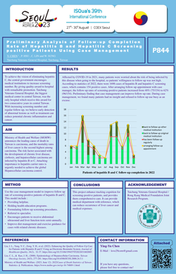 Thumbnail for PRELIMINARY ANALYSIS OF FOLLOW-UP COMPLETION RATE OF HEPATITIS B AND HEPATITIS  C SCREENING-POSITIVE PATIENTS USING CASE MANAGEMENT.