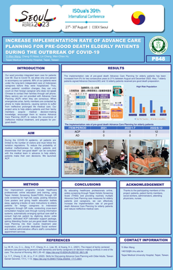 Thumbnail for INCREASE IMPLEMENTATION RATE OF ADVANCE CARE PLANNING FOR PRE-GOOD DEATH ELDERLY PATIENTS DURING THE OUTBREAK OF COVID-19
