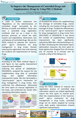 Thumbnail for TO IMPROVE THE MANAGEMENT OF CONTROLLED DRUGS AND SUPPLEMENTARY DRUGS BY USING PDCA METHODS